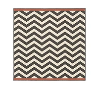Closeout! Livabliss Alfresco Alf-9646 Black 8'9" Square Area Rug, Indoor/Outdoor