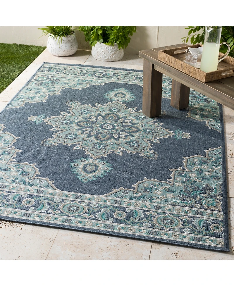 Livabliss Alfresco Alf-9670 Charcoal 6' x 9' Area Rug, Indoor/Outdoor