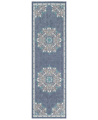 Closeout! Livabliss Alfresco Alf-9678 Charcoal 2'3" x 11'9" Runner Area Rug, Indoor/Outdoor