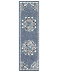 Closeout! Livabliss Alfresco Alf-9678 Charcoal 2'3" x 11'9" Runner Area Rug, Indoor/Outdoor