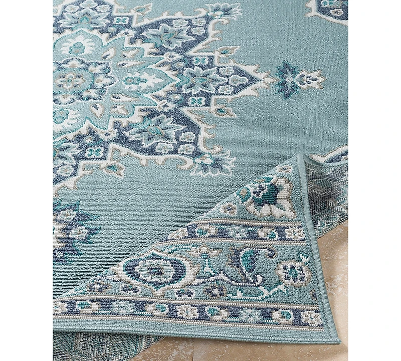 Closeout! Livabliss Alfresco Alf-9687 Aqua 3' x 5'6" Area Rug, Indoor/Outdoor