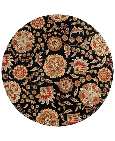Livabliss Athena Ath-5017 Black 6' Round Area Rug