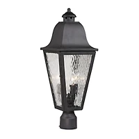 Forged Brookridge Collection 3 light outdoor post light in Charcoal
