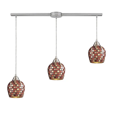 Fusion 3-Light Linear Pendant Multi in Satin Nickel