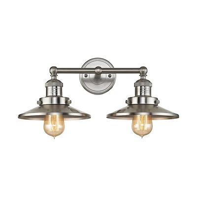 English Pub 2 Light Vanity in Satin Nickel