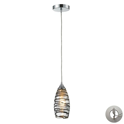 Twister 1 Light Pendant in Polished Chrome