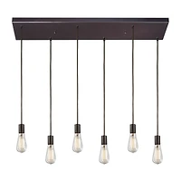 Menlow park 6- Light Pendant in Oiled Bronze
