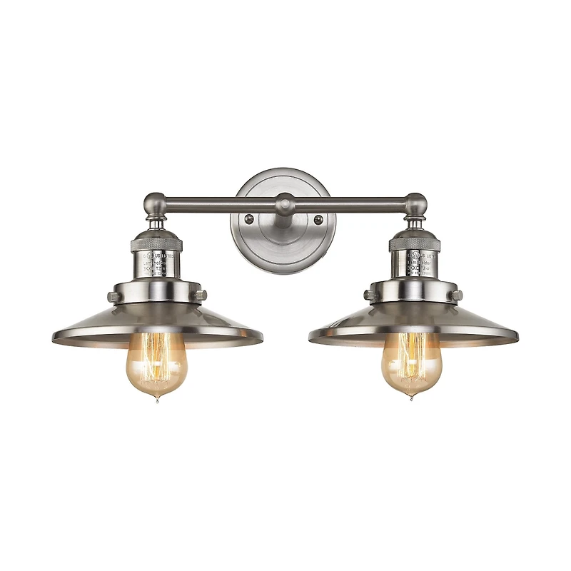 English Pub 2 Light Vanity in Satin Nickel