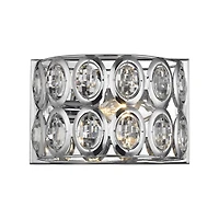 Tessa 1 Light Vanity in Polished Chrome with Clear Crystal