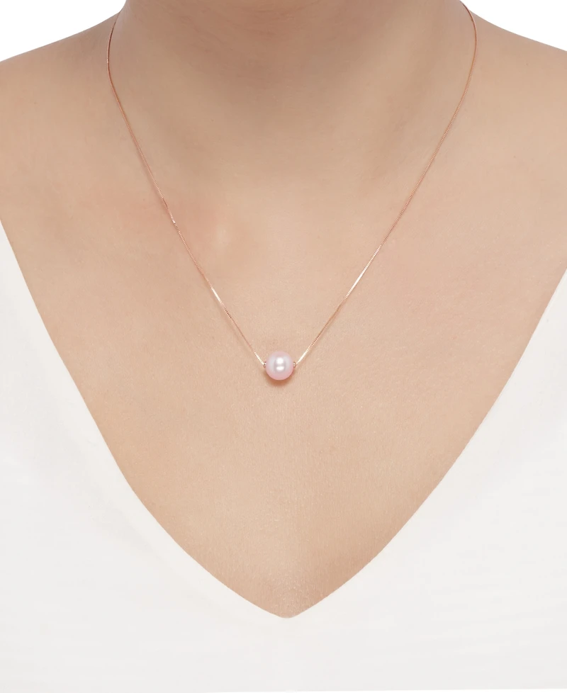 Honora Cultured Freshwater Pearl (8-1/2mm) 18" Pendant Necklace 14k Gold (Also Pink Pearl)