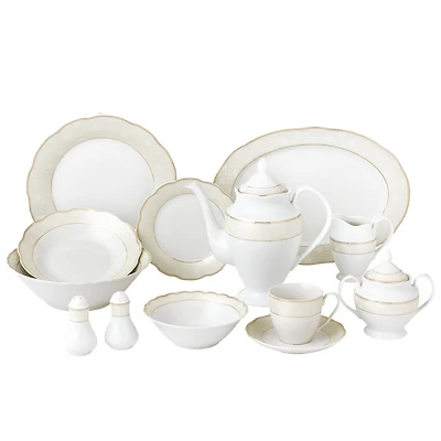 Lorren Home Trends Tova 57-pc Dinnerware Set, Service for 8
