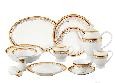 Lorren Home Trends Romina 57-pc Dinnerware Set, Service for 8