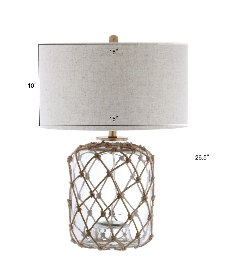 Jonathan Y Mer Glass and Rope Led Table Lamp