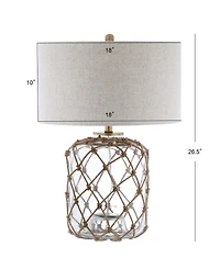 Jonathan Y Mer Glass and Rope Led Table Lamp