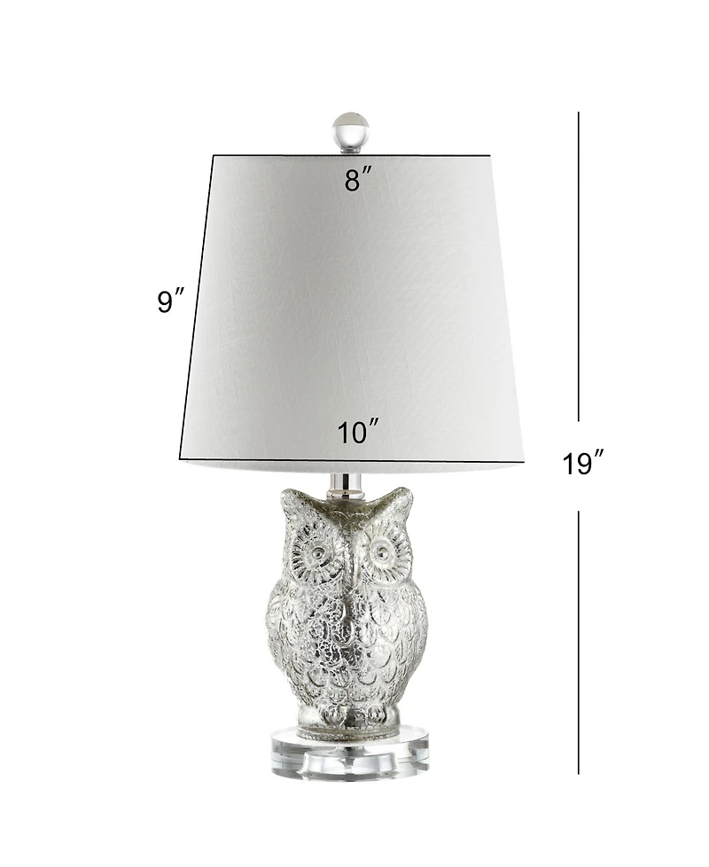 Jonathan Y Night Owl Glass, Crystal Led Table Lamp