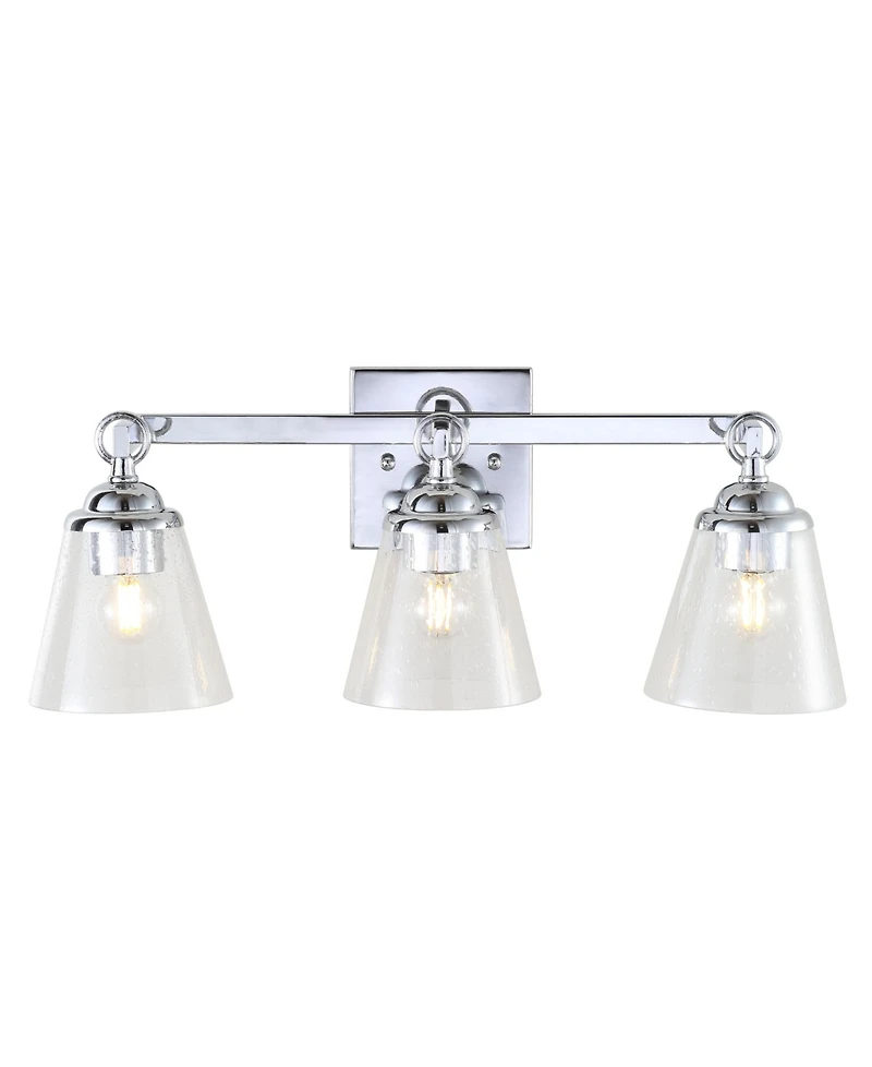 Jonathan Y Marion 3-Light Hurricane Metal, Glass Vanity Light