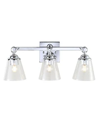 Jonathan Y Marion 3-Light Hurricane Metal, Glass Vanity Light