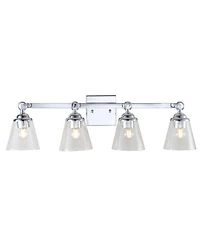 Jonathan Y Marion 4-Light Hurricane Metal, Glass Vanity Light