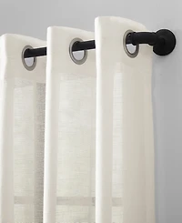 Slub Textured Linen Blend Grommet Top Curtain