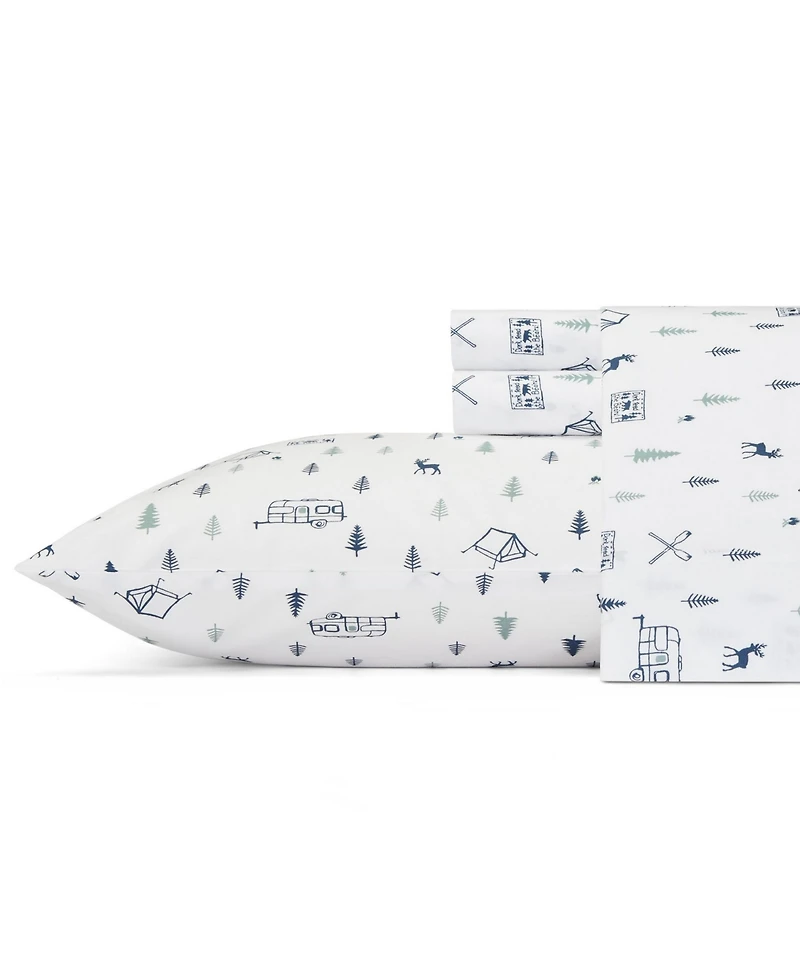 Eddie Bauer Printed 100% Cotton Percale 3-Pc. Sheet Set, Twin