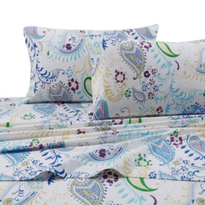 Tribeca Living Paisley Garden Flannel Printed Extra Deep Pocket Flannel Sheet Sets