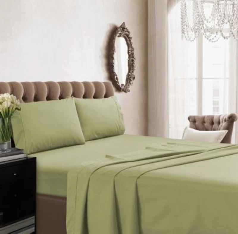 Tribeca Living 350 Thread Count Cotton Percale Extra Deep Pocket Sheet Set