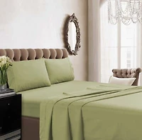 Tribeca Living 350 Thread Count Cotton Percale Extra Deep Pocket Sheet Set