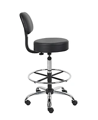 Boss Office Products Caressoft Medical/Drafting Stool W/ Back Cushion