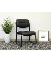 Boss Office Products Leather Sled Base Side Chair