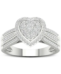 Diamond Heart Ring (1/2 ct. t.w.) Sterling Silver