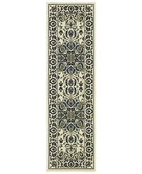 Oriental Weavers Marina 1248W Ivory/Navy 2'3" x 7'6" Indoor/Outdoor Runner Area Rug