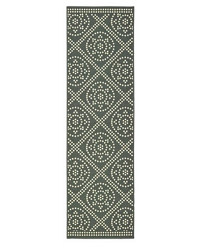 Oriental Weavers Marina 3969L Gray/Ivory 2'3" x 7'6" Indoor/Outdoor Runner Area Rug