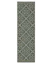 Oriental Weavers Marina 3969L Gray/Ivory 2'3" x 7'6" Indoor/Outdoor Runner Area Rug