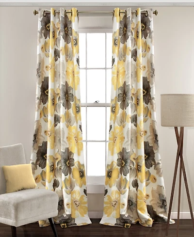 Leah Floral 52" x 120" Curtain Set
