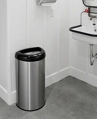 Ninestars Open Top Commercial Trash Can, 13 Gal 50L, Stainless Steel