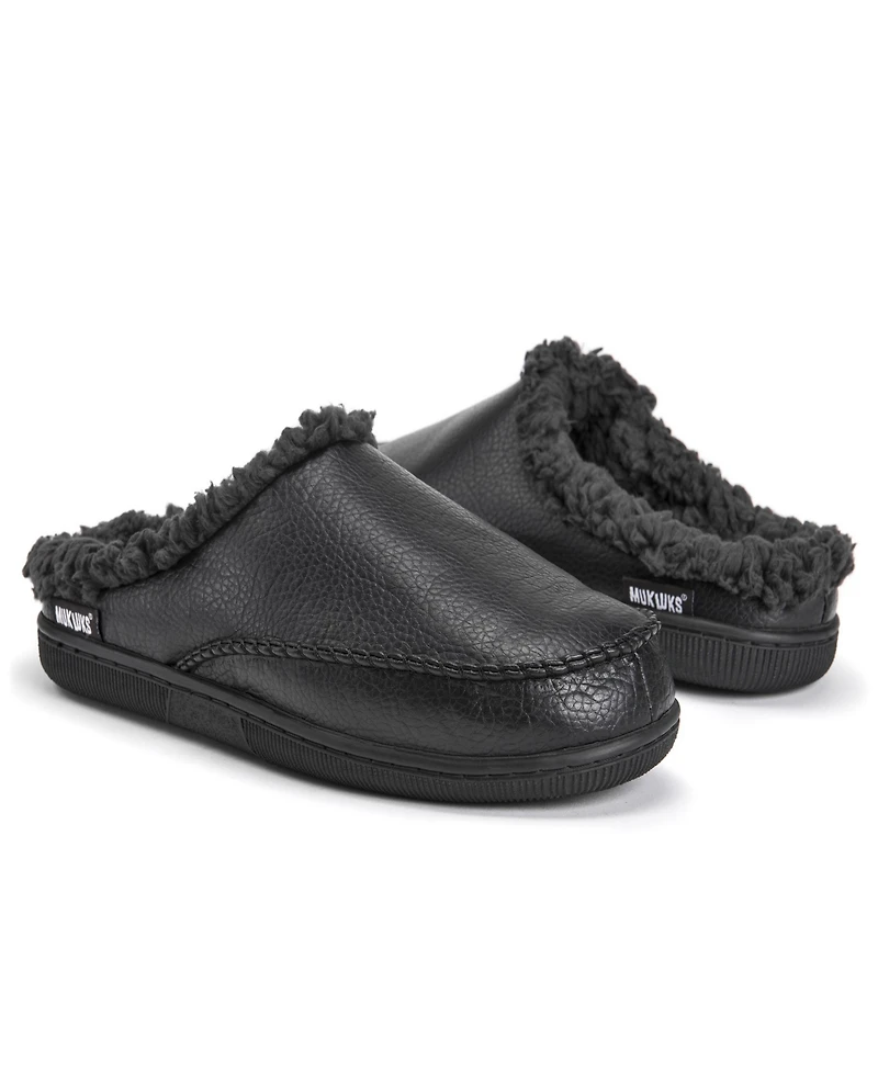 Muk Luks Men's Faux Leather Clog Slippers