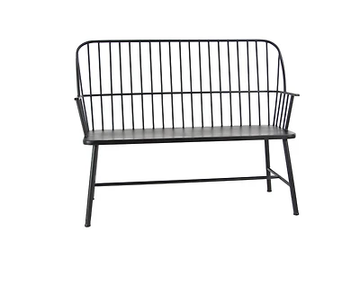Traditional 38" x 48" Black Iron Patio Bench
