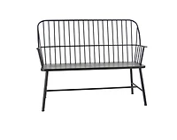 Traditional 38" x 48" Black Iron Patio Bench