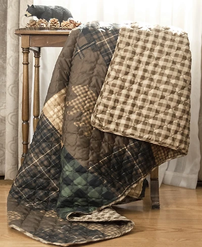American Heritage Textiles Brown Bear Cabin Quilted Throw, 50" x 60"
