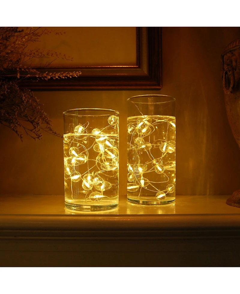 Lumabase Set of 2, 40 White Crystal Ball Mini String Lights