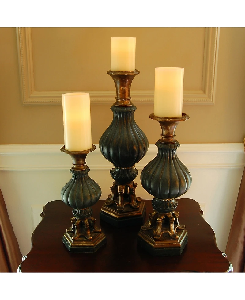 Lumabase Set of 3 Flickering Led Candles with Remote Control