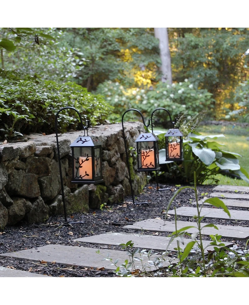 Lumabase Warm Black Vine Metal Lantern with Led Candle