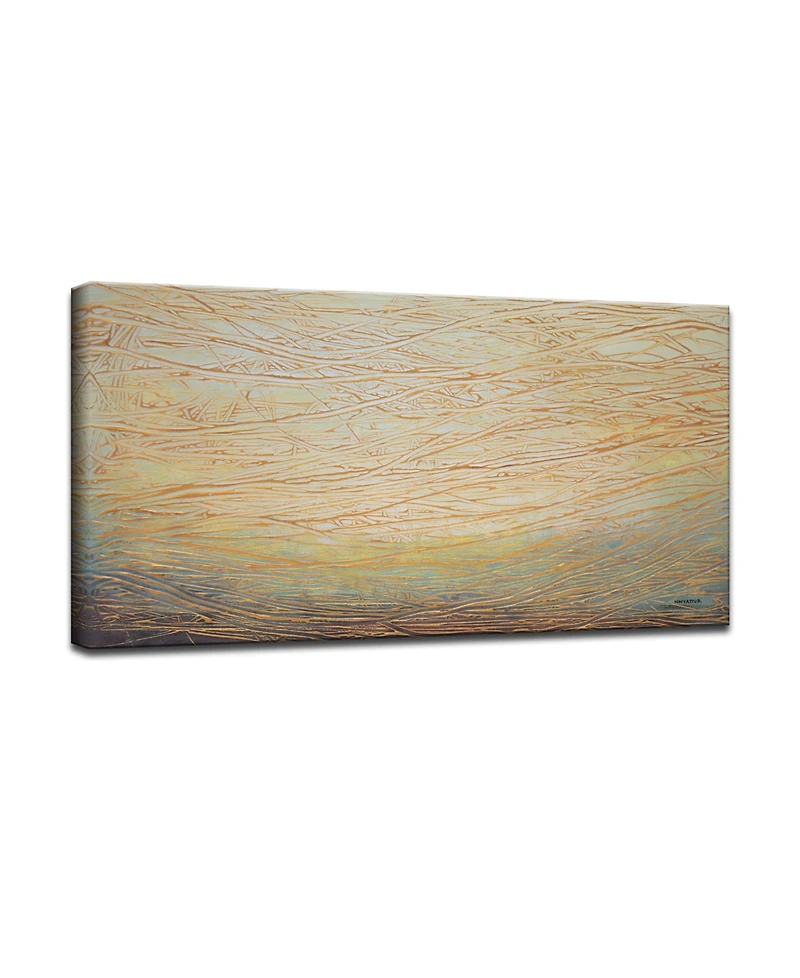 Ready2HangArt 'Metallic Waves' Abstract Canvas Wall Art - 24" x 48"