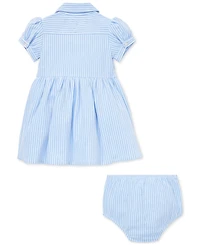 Polo Ralph Lauren Baby Girls Striped Knit Oxford Dress