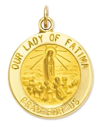 14k Gold Charm, Our Lady of Fatima Medal Charm