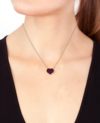 Effy Ruby (1/8 ct. t.w.) Heart 16" Pendant Necklace in 14k Rose Gold