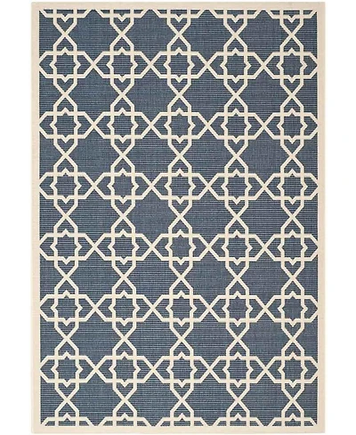 Safavieh Courtyard CY6032 Navy and Beige 5'3" x 7'7" Sisal Weave Outdoor Area Rug
