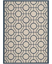 Safavieh Courtyard CY6115 Beige and Navy 5'3" x 7'7" Sisal Weave Outdoor Area Rug