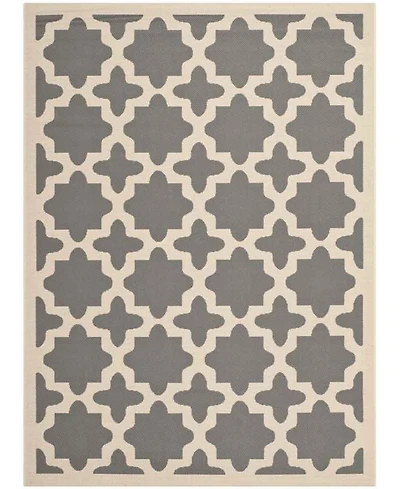 Safavieh Courtyard CY6913 Anthracite and Beige 5'3" x 7'7" Sisal Weave Outdoor Area Rug