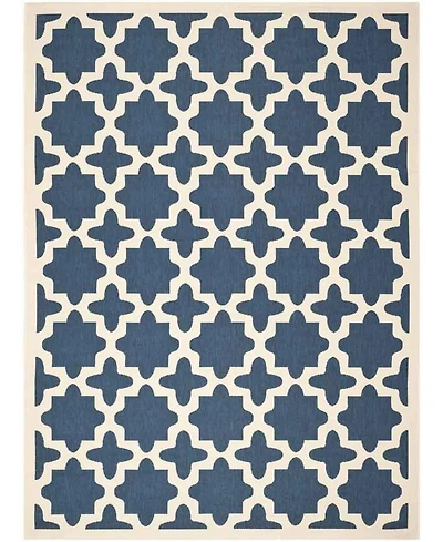 Safavieh Courtyard CY6913 Navy and Beige 8' x 11' Sisal Weave Outdoor Area Rug